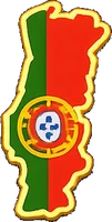 Map of Portugal filled with the Portuguese flag
