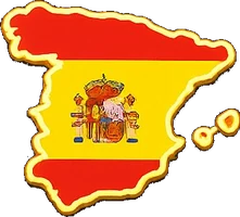 Map of Spain filled with the Spanish flag