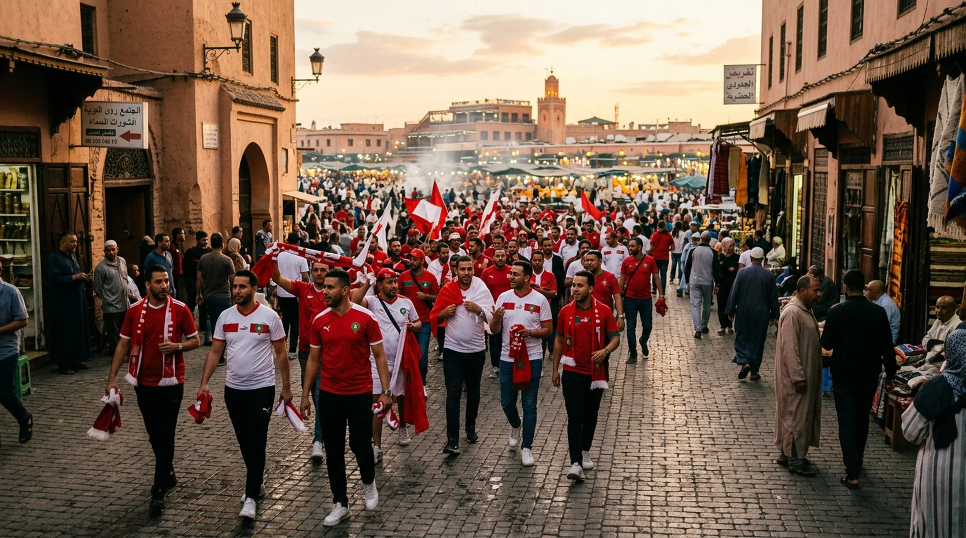 Marrakech World Cup fans matchday atmosphere