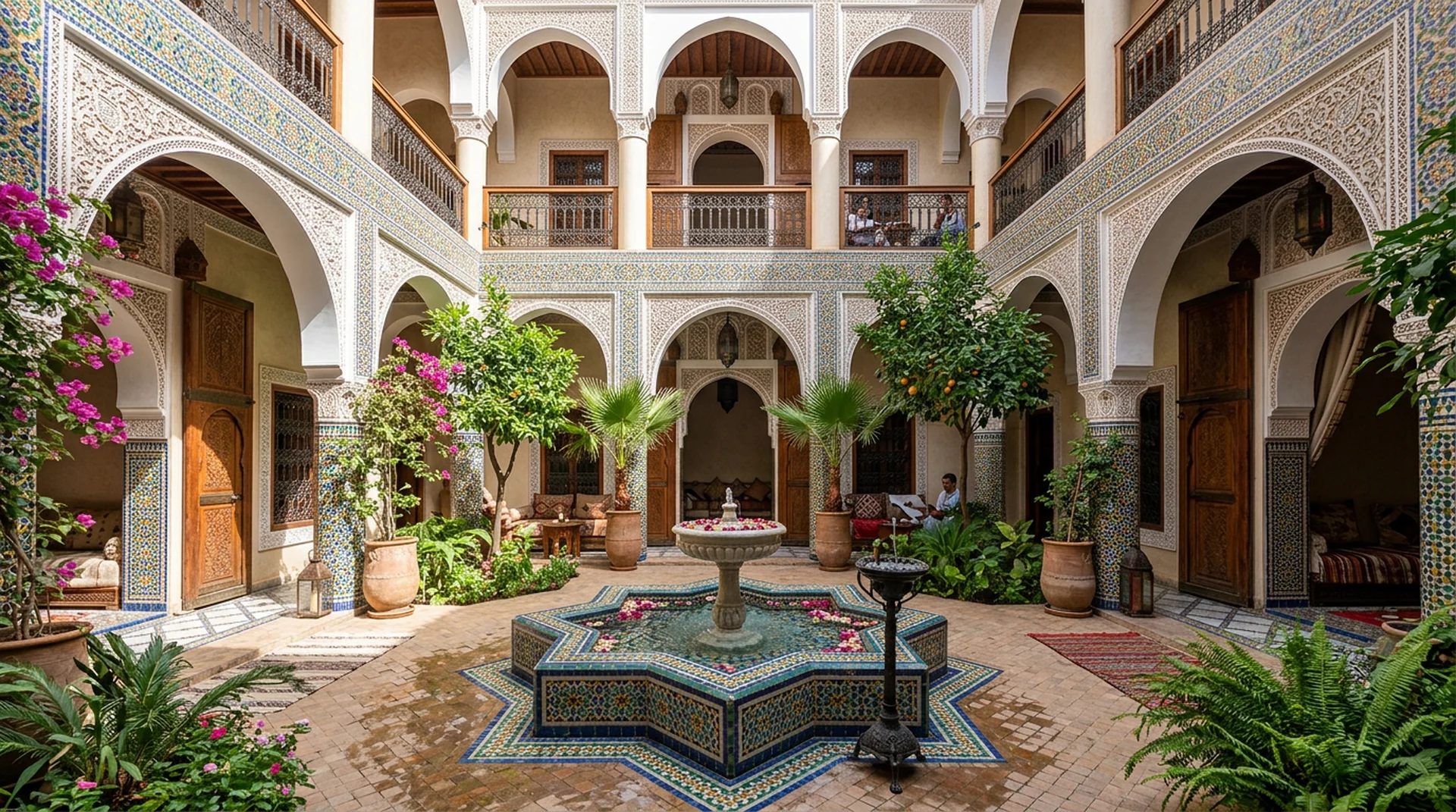 Medina riad courtyard Marrakech
