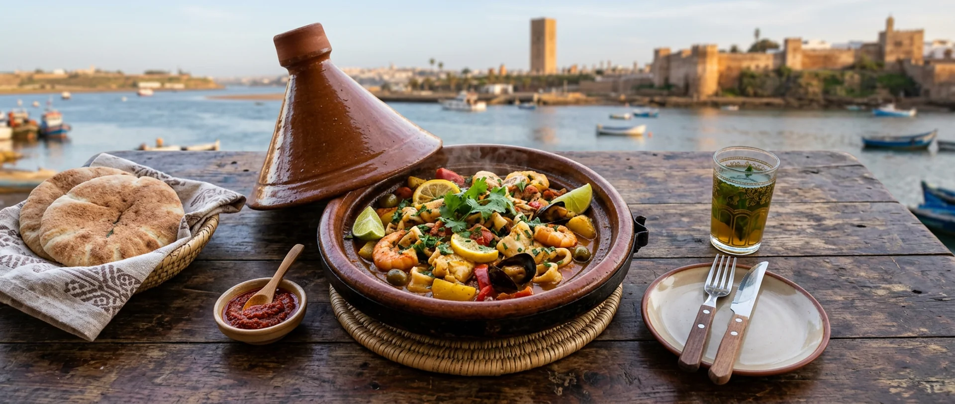 Seafood tagine by the Bouregreg Rabat