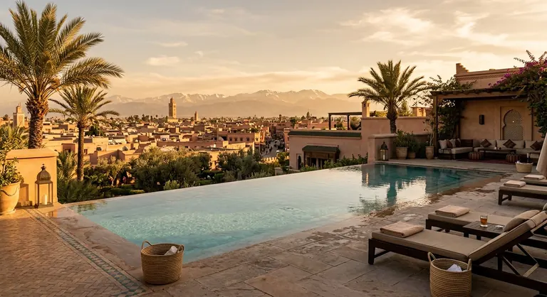 Luxury hotel pool Marrakech Morocco