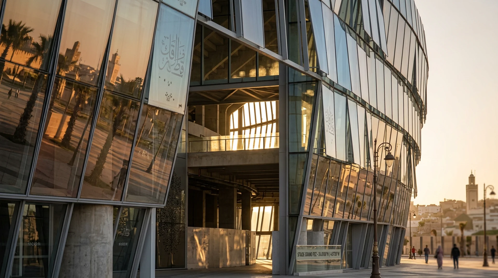 Fez Grand Stadium glass facade detail
