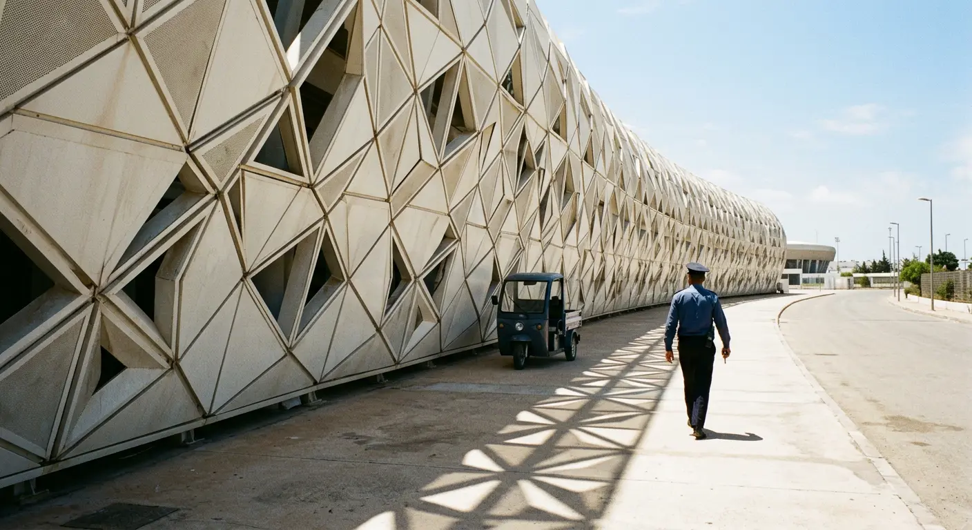 Prince Moulay Abdellah Stadium's main entrance today, following its complete 2025 rebuild