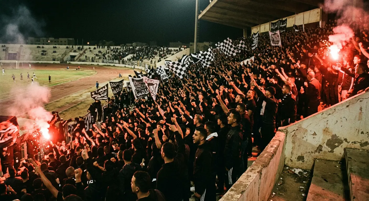 AS FAR ultras tifo display at Prince Moulay Abdellah Stadium, Rabat