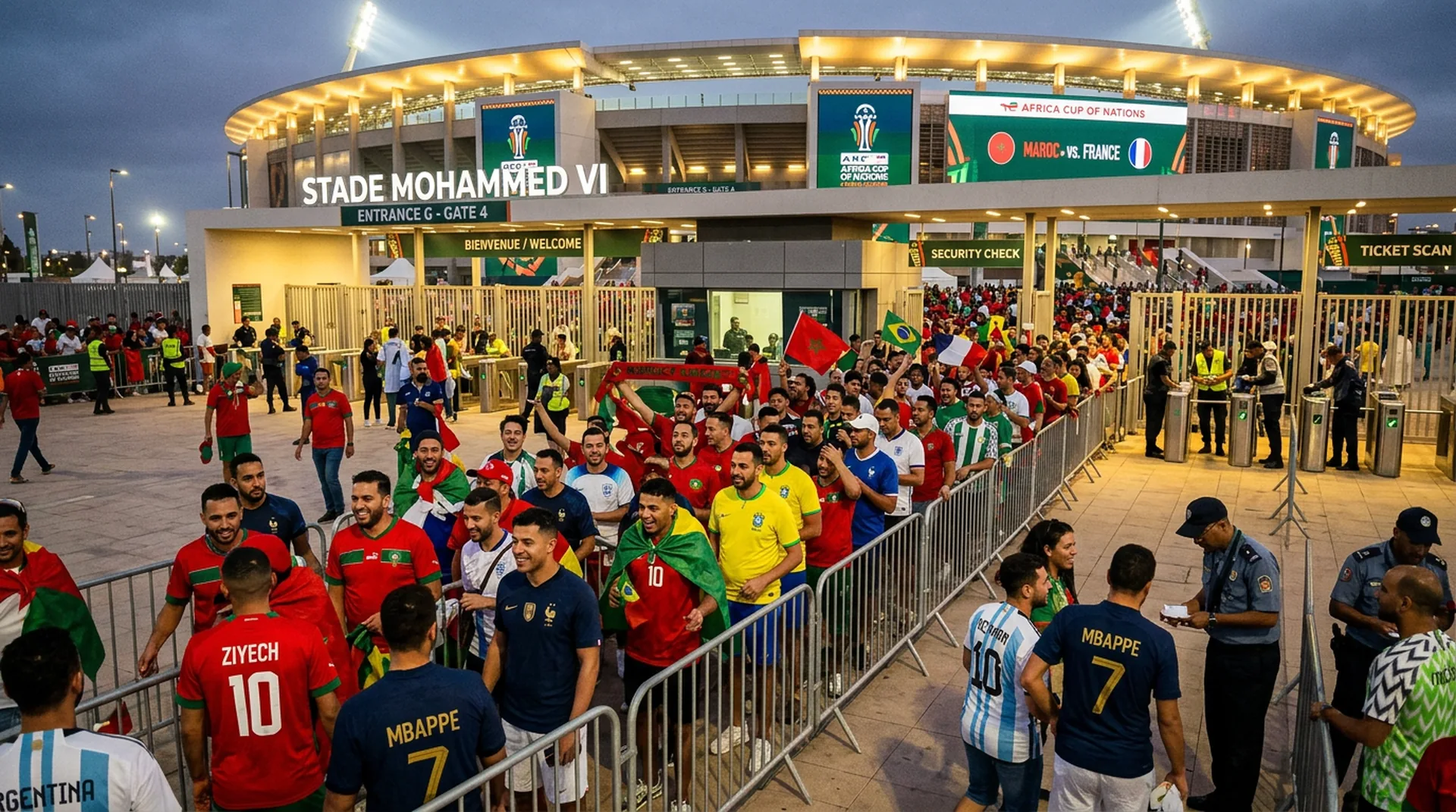 Fans entering Morocco World Cup stadium