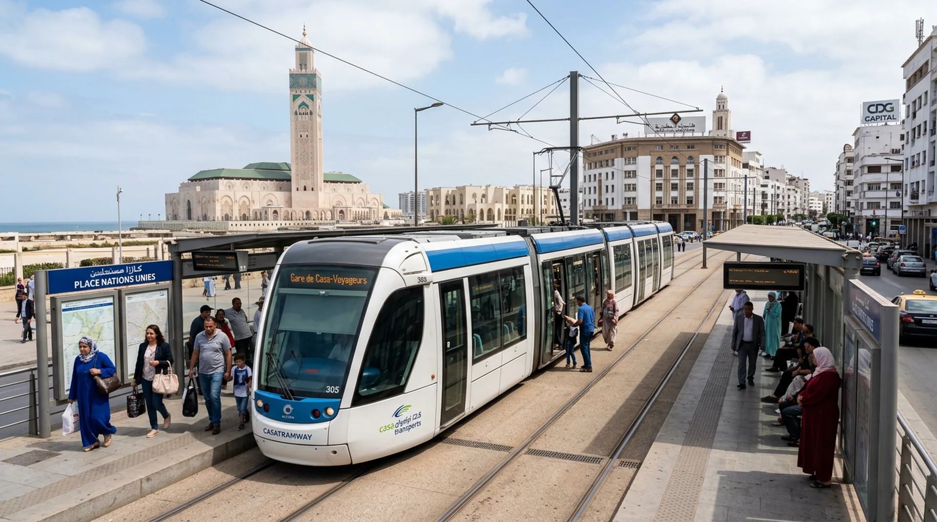 Casablanca tram platform