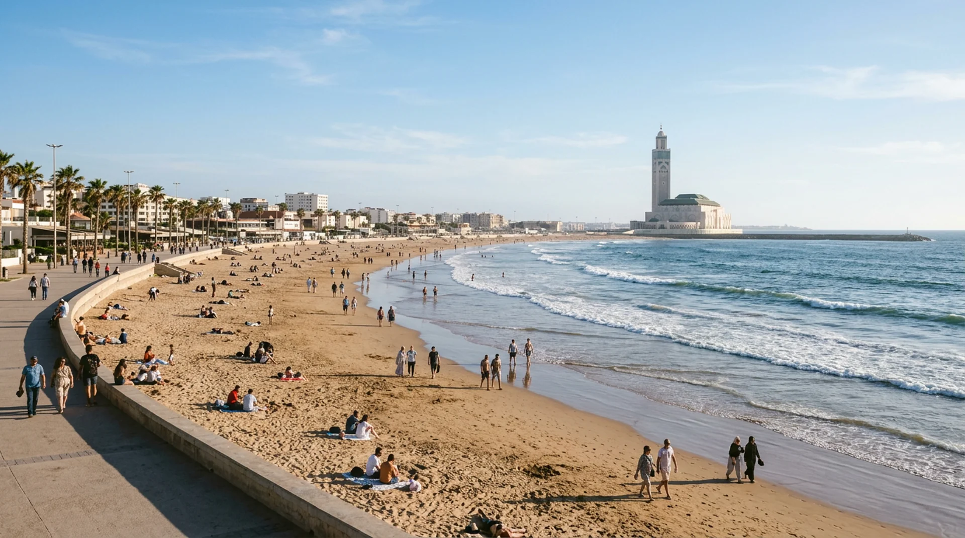 Ain Diab beach sunny afternoon Casablanca