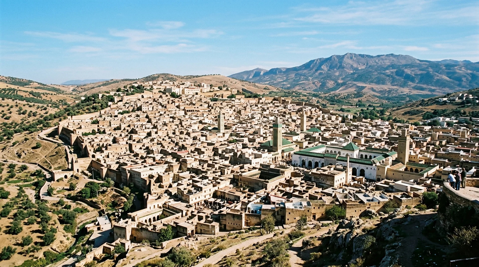 Fez Medina hillside clear afternoon