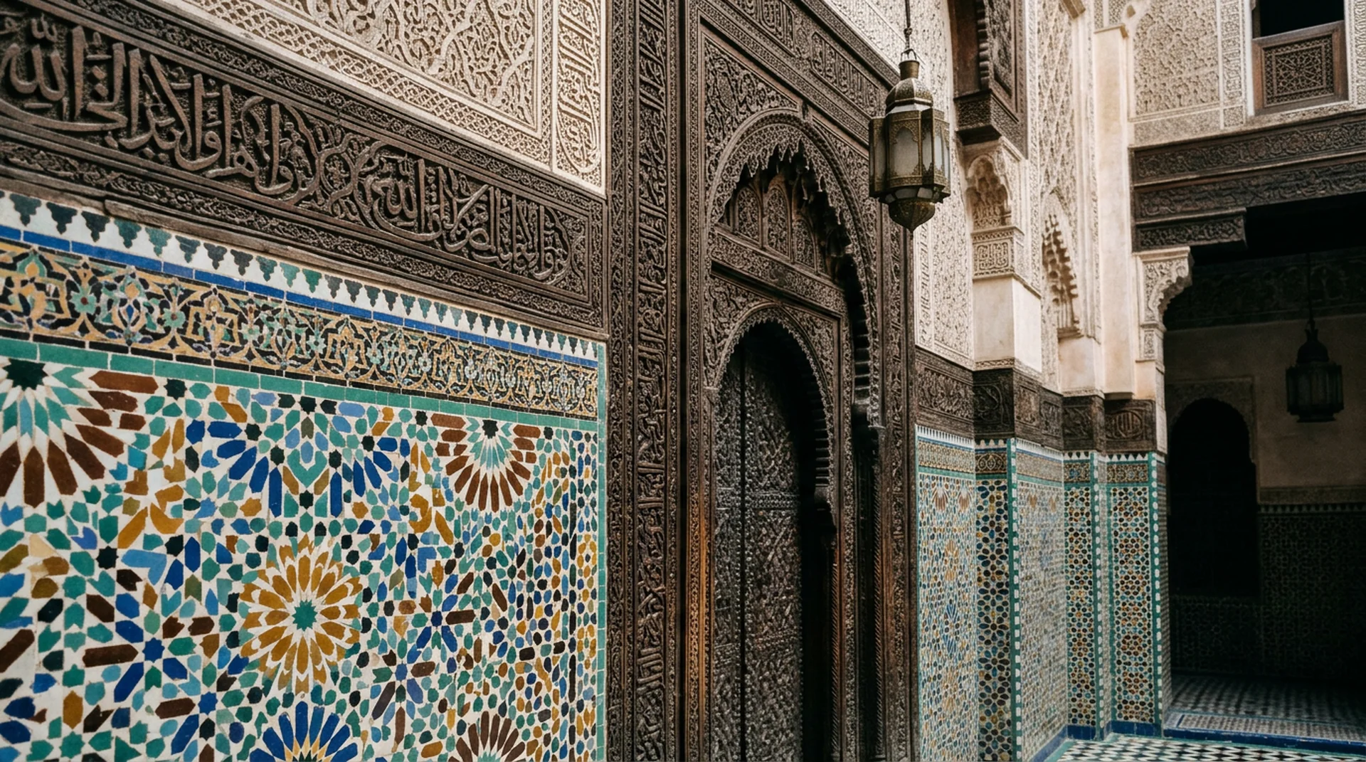 Al-Attarine Madrasa Fez tilework