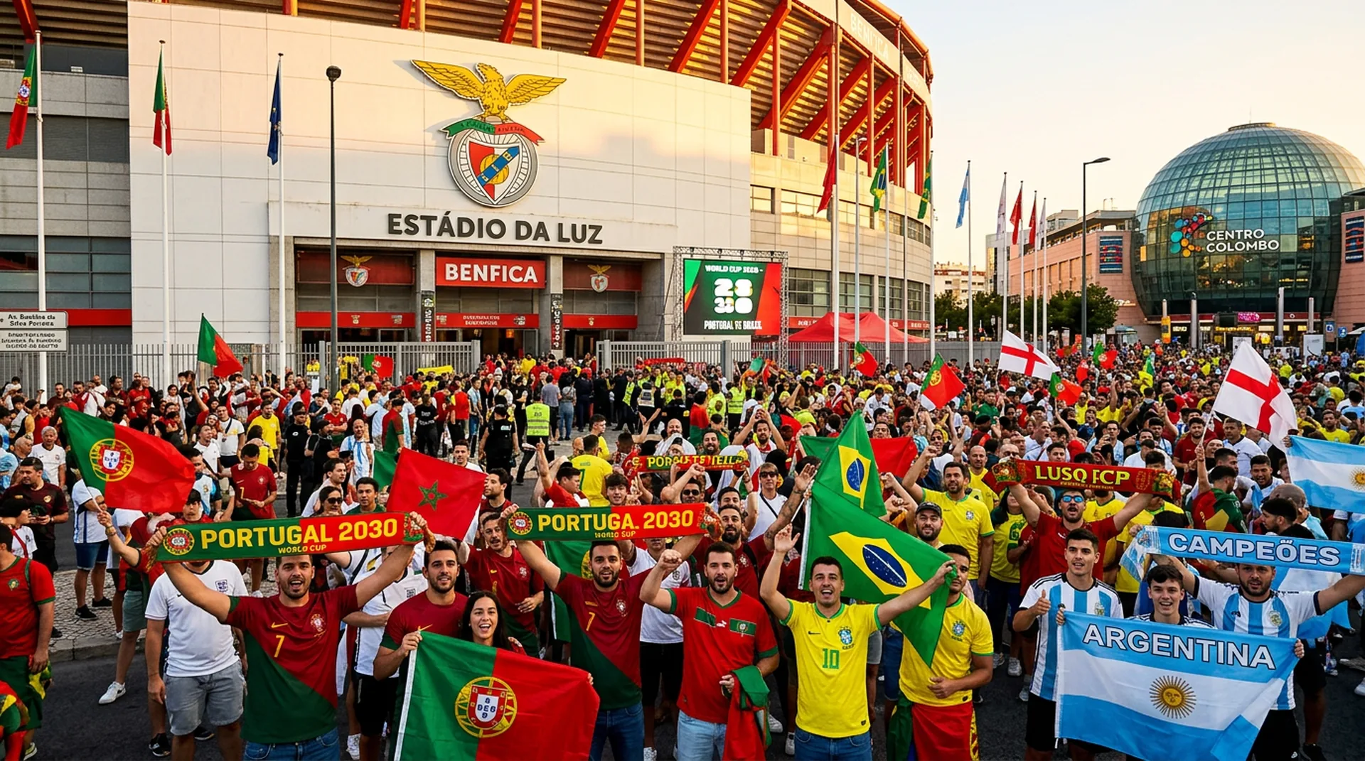 Lisbon matchday fans Estadio da Luz