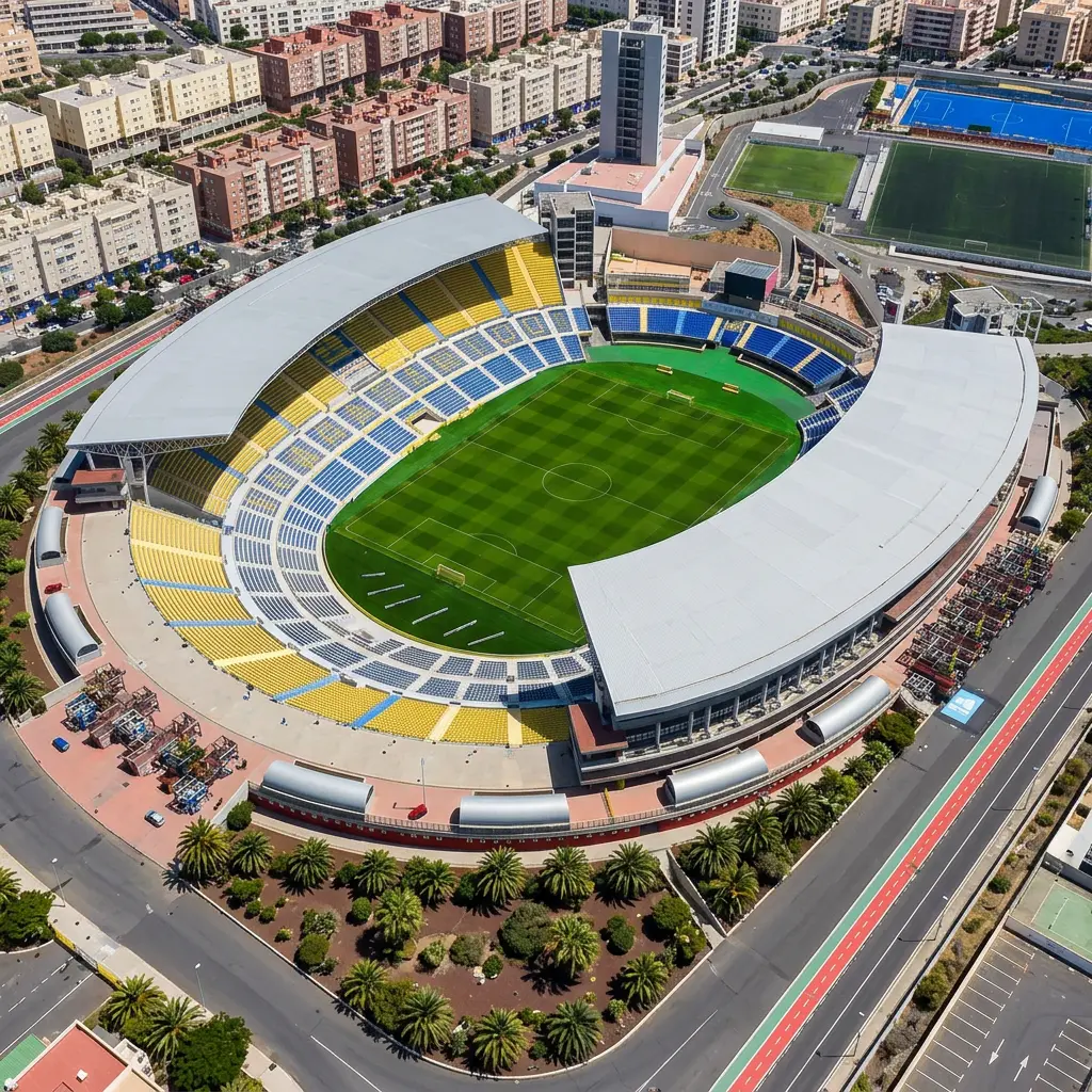 Estadio de Gran Canaria's current form, before its La Nube transformation, Las Palmas