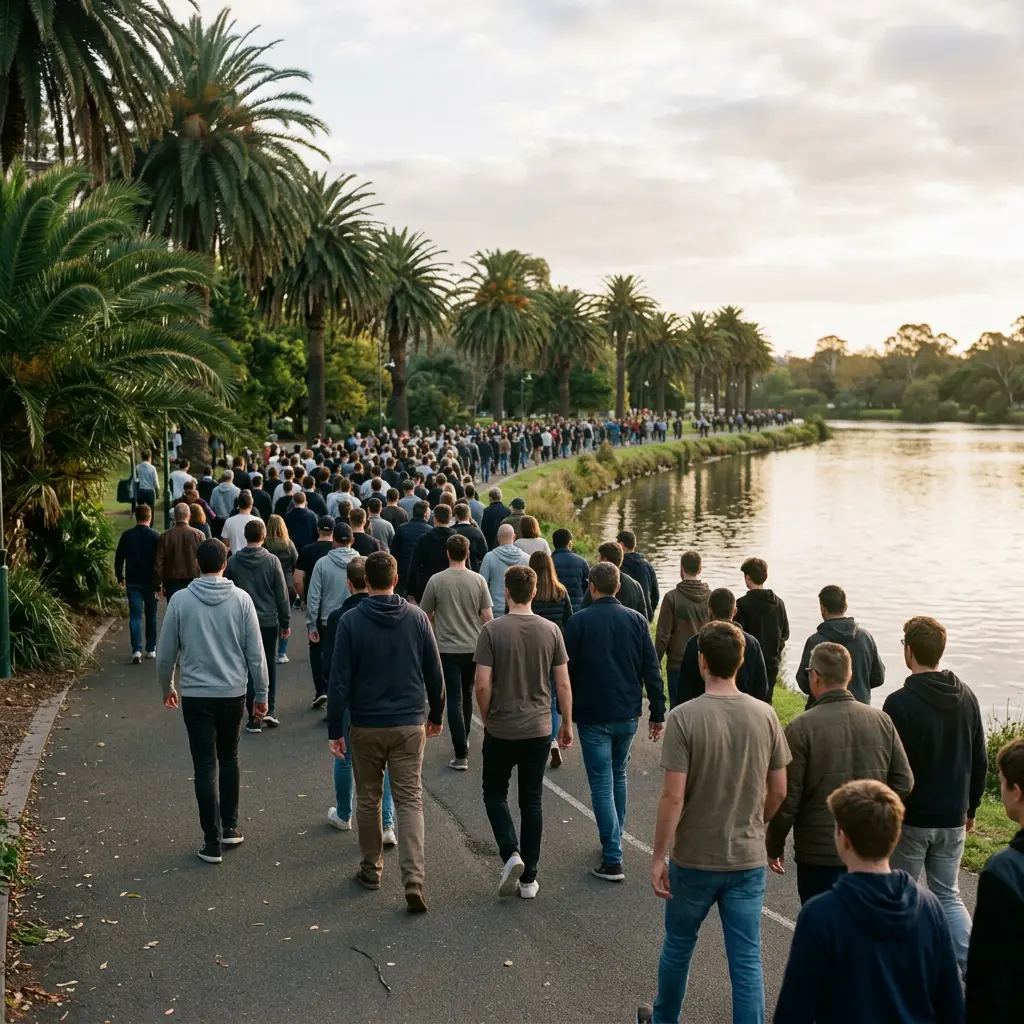 Fans making their way to La Cartuja on matchday, Seville