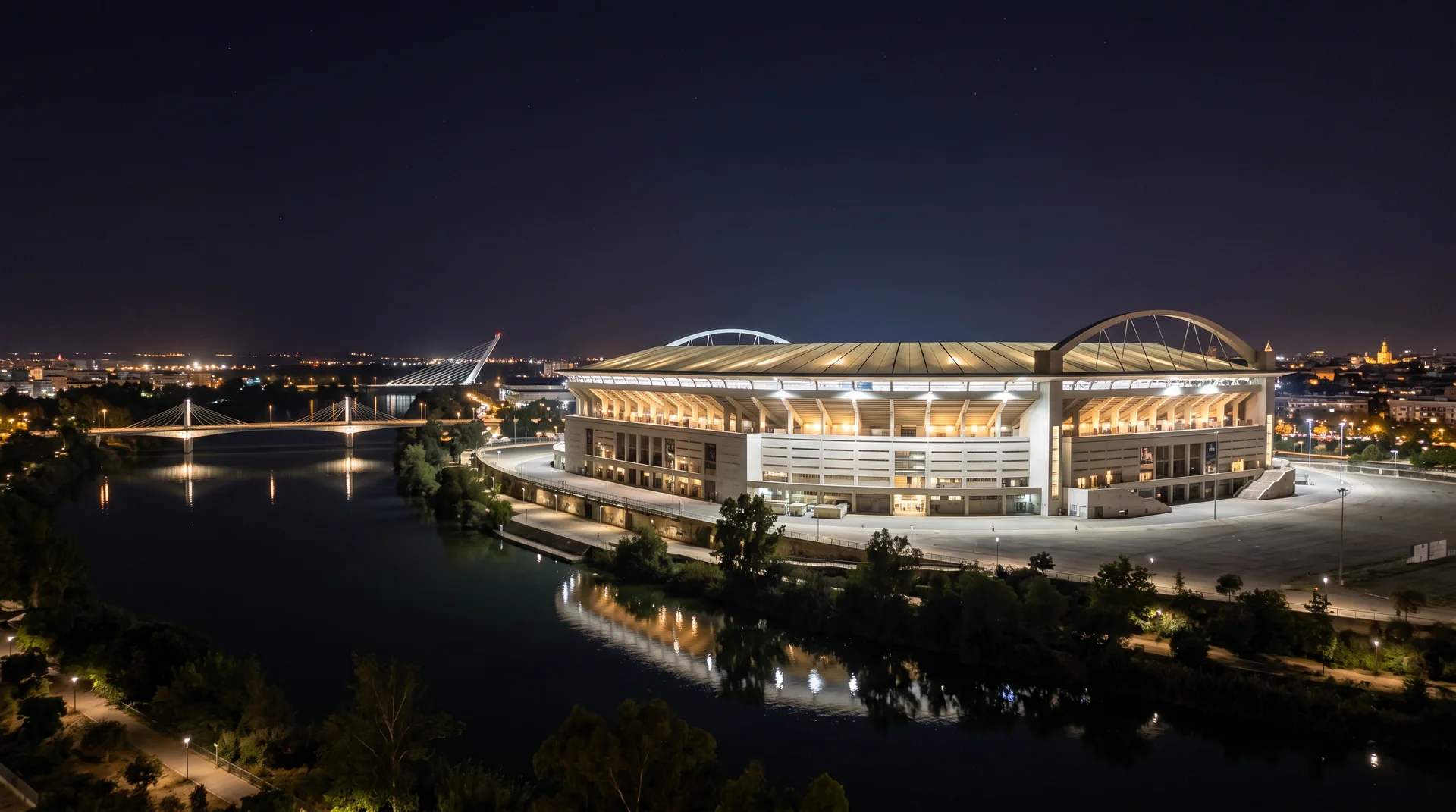 La Cartuja Seville at night