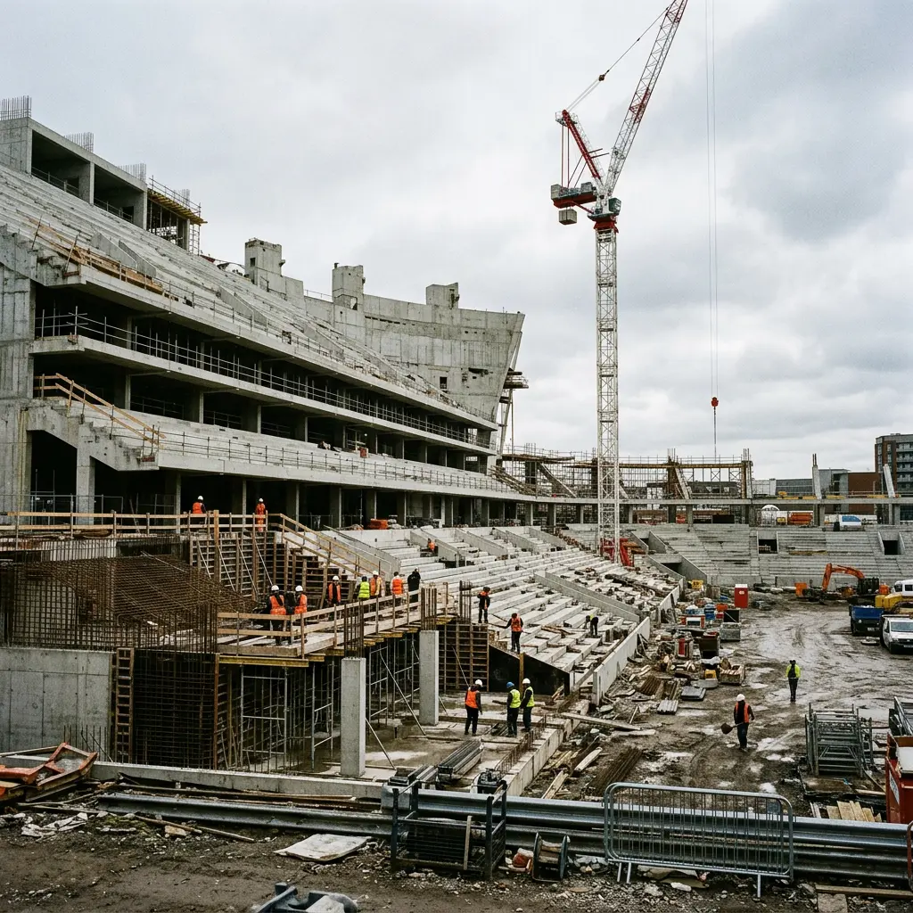 Nueva Romareda under construction, Zaragoza's from-scratch 2030 FIFA World Cup stadium