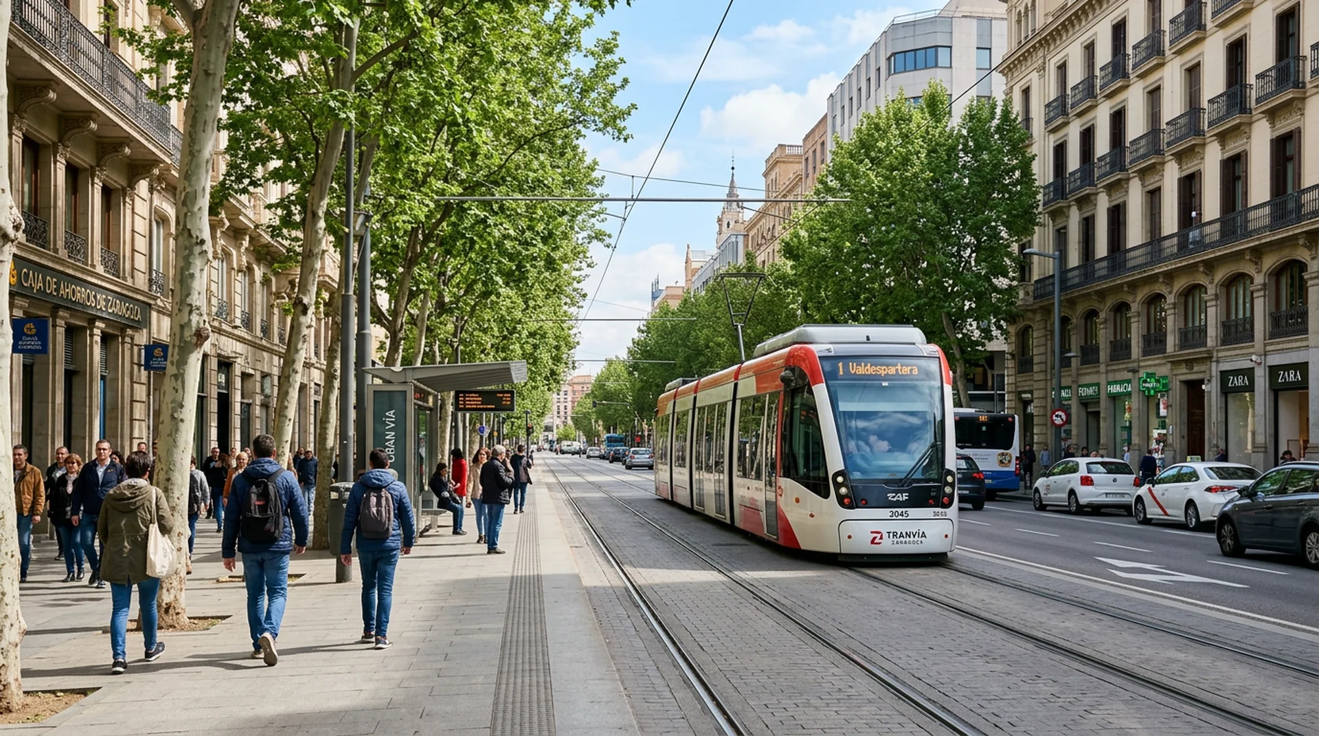 Zaragoza tram platform